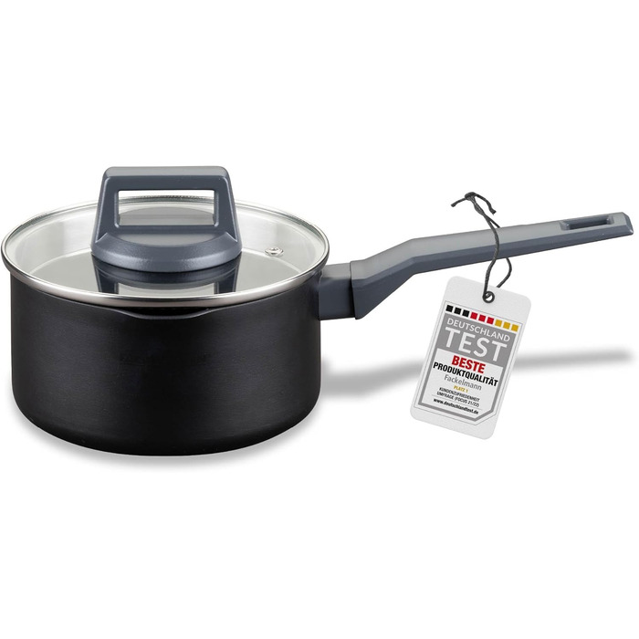 Сотейник 16 см со стеклянной крышкой, черный Statement Fackelmann