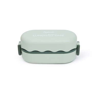 Ланч-бокс Fissman подвійний 19х9х8,7 см / 800 мл, колір зелений пластик (16744)