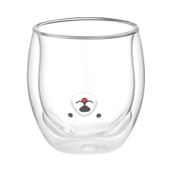 ARDESTO Набір чашок з подвійними стінками Animals, 300мл, 2шт, боросилікатне скло, прозорий