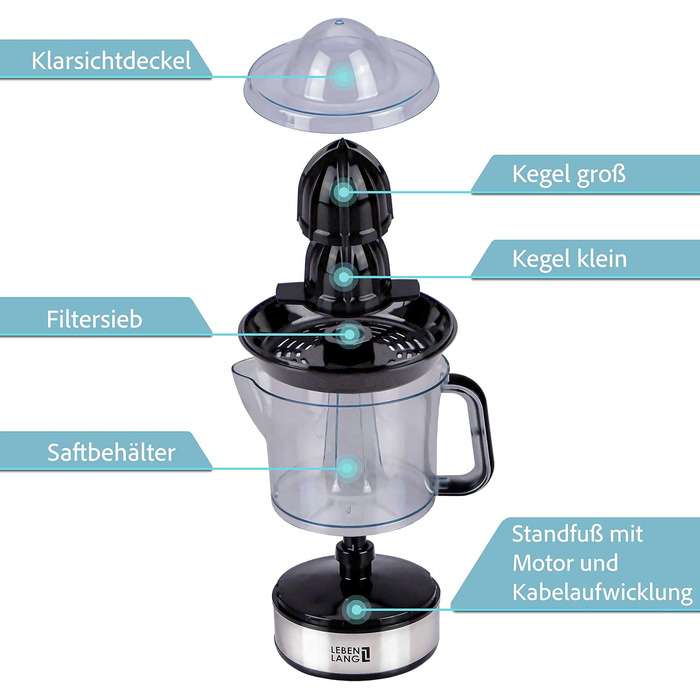 Соковижималка електричний для фруктів, 40 Вт LEBENLANG