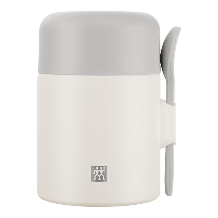 Харчовий контейнер 600 мл з ложкою, нержавіюча сталь, кремовий колір Thermo Plus Zwilling