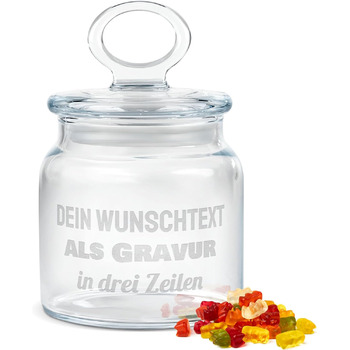 Скляна банка для печива з персоналізованим друком та гравіюванням  550 мл PR Print Royal