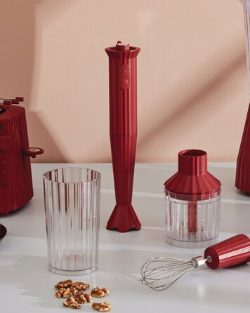 Блендер погружной красный Plissé Alessi
