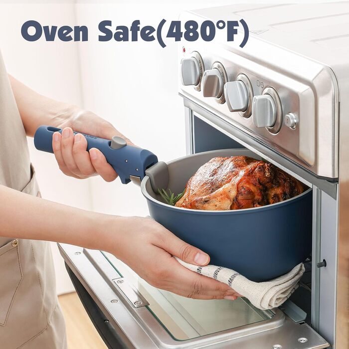 Набір кухонного посуду, 17 предметів, синій Sensarte