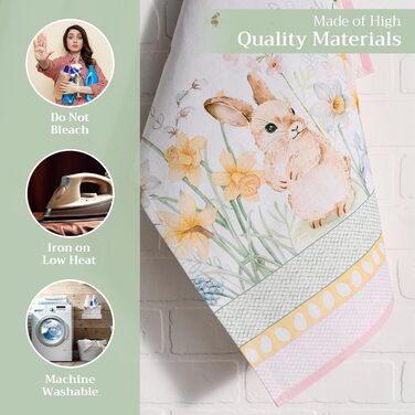 Набір з 3 багатоцільових кухонних рушників Maison d&39 Hermine Rural Christmas, 100 бавовна Барні рушники День подяки/Різдво (50 см x 70 см) (13 - Великодні роси)