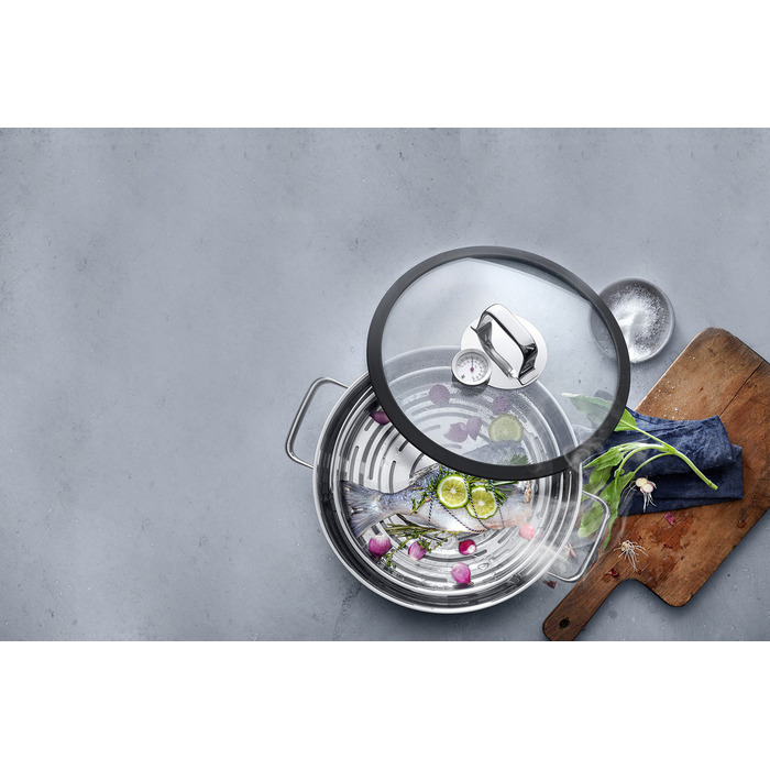 Жаровня кругла з кришкою і паровою корзиною 28 см Vitalis WMF