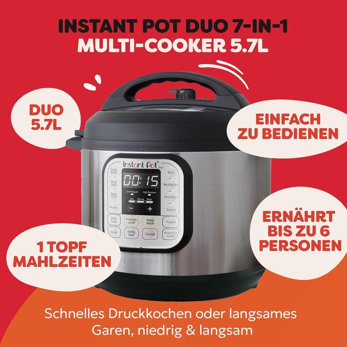 Электрическая мультиварка 5,7 л 1000 Вт Instant Pot