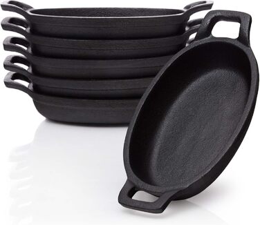 Чавунні сковороди в наборі 6 шт. овальні 20 х 9,5 см BBQ Nerd