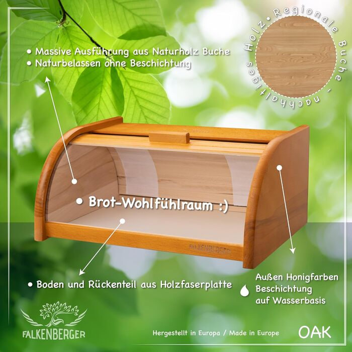 Хлібниця з букової деревини 39,1 x 28,7 x 17 см FALKENBERGER