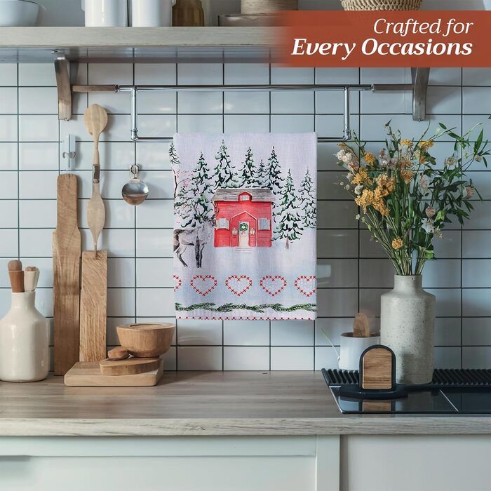 Набір з 3 різдвяних кухонних рушників  Rural Christmas 50 x 70 см Maison d' Hermine