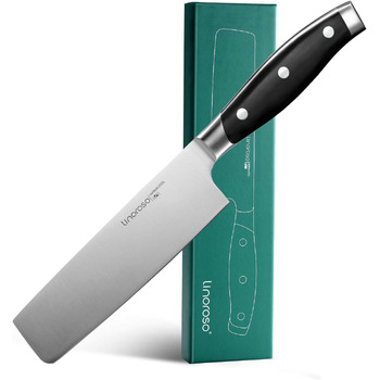 Ніж для чищення овочів linoroso 9 см Ніж для чищення овочів Гострі ножі для фруктів Кухонні ножі Маленькі кухонні ножі Німецькі поковки з вуглецевої сталі Ергономічна ручка з елегантною подарунковою коробкою - Classic Series (7-дюймовий ніж Nakiri)