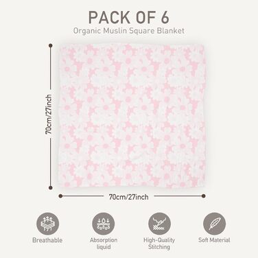 Набор из 6 полотенец для детей 70 х 70 см GLLQUEN BABY