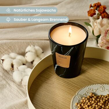 Ароматизована свічка чорного кольору 400 г, час горіння 75 годин M&SENSE