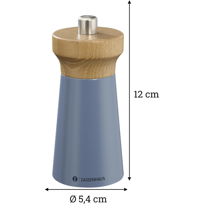 Пісок Zassenhaus WESTERLAND лакована деревина бука Головка млина з деревини бука з плавним регулюванням високопродуктивної керамічної шліфувальної машини Млин для спецій для солі 12 см, Ø 5,4 см (соляний млин, глибоководний, бук)