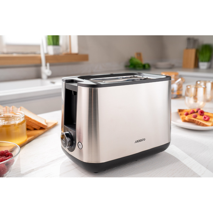 ARDESTO Тостер Steel Collection T-K200 800Вт, метал+пластик, сріблястий+чорний