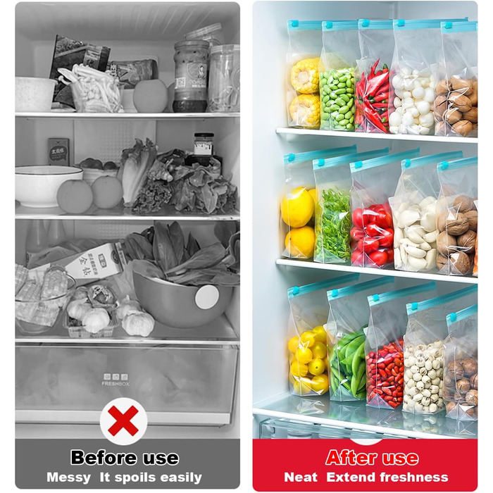 Вакуумні пакети 60 пакетів 10 х 20/ 16 х 23/ 32 х 26,5 см Generic