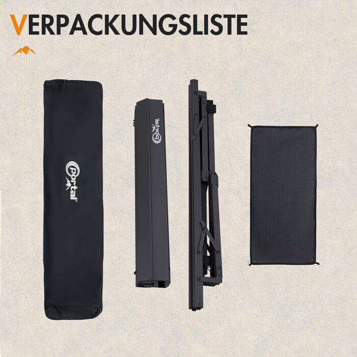 Складной кемпинговый стол 108 х 71 см черный Portal