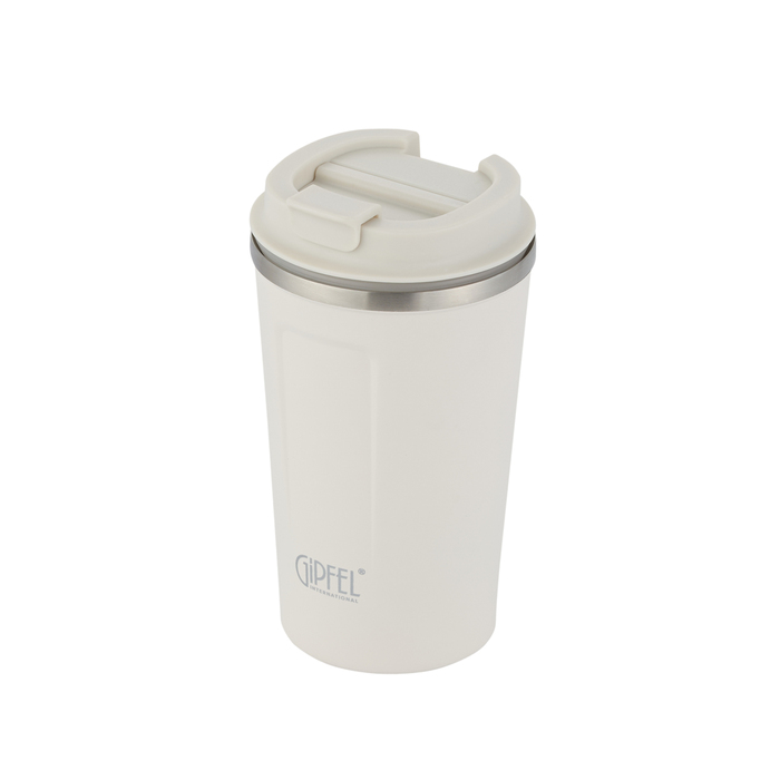 GIPFEL Термокружка вакуумная MILANO 430 мл. Материал: нержавеющая сталь 304, пластик. Цвет белый 50932 GIPFEL