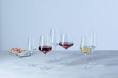 Келихи для рислінгу LEONARDO HOME PUCCINI (набір з 6 шт.) Келихи для вина, стійкі до подряпин (400 мл) Можна мити в посудомийній машині та довговічні Вічні келихи для білого вина Сучасний дизайн Келих для рислінгу Puccini 069540 6 келихів (келих для ігрис