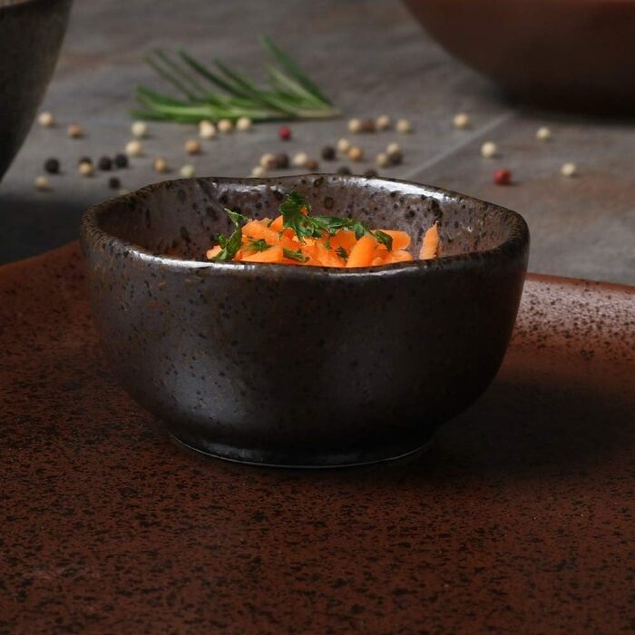 Арена Реактивный фарфор на 4 персоны (чаша 0,10 л, черная)