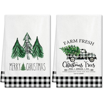 Набір з 2 різдвяних кухонних рушників 45 x 65 см, набір G Ohok