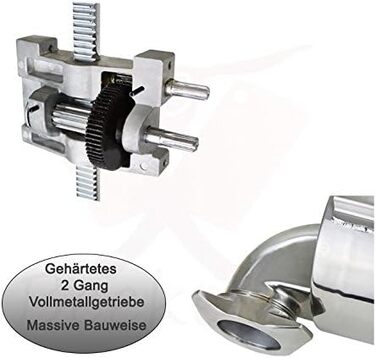 Професійна машина для наповнення гастроковбаси Beeketal &39MT07&39 (7 літрів), протестована SGS, наповнювач для ковбас з 2-швидкісним повністю металевим редуктором і рукояткою, сталевий корпус (пофарбований у червоний колір), включаючи 4 насадки для з
