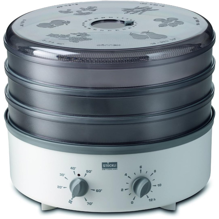 Дегідратор на 3 полиці, 600 Вт, круглий Stöckli