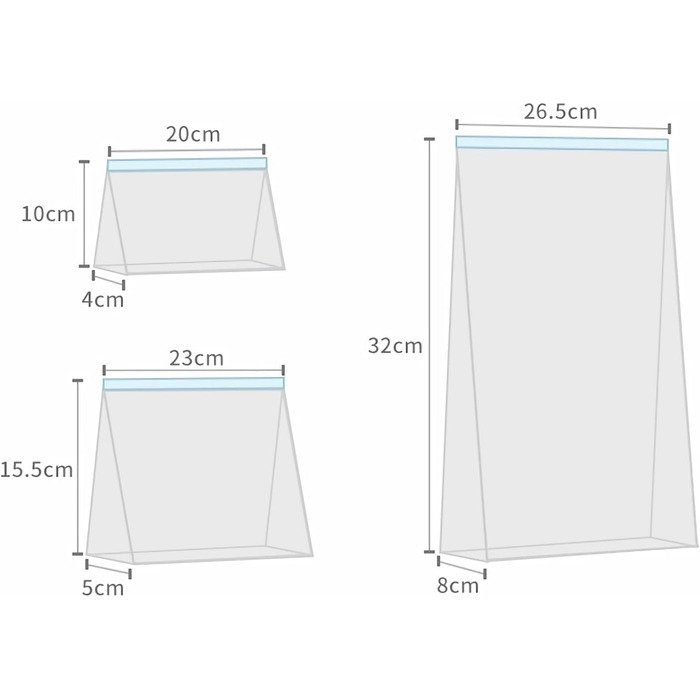 Вакуумні пакети 30 пакетів 20 х 10 / 23 х 15,5/ 26,5 х 32 см HYRYC