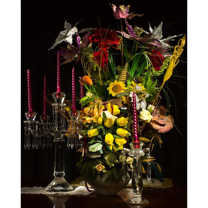 Набір з 4 конічних спіральних свічок 2 х 25,5 см, червоний Alederways