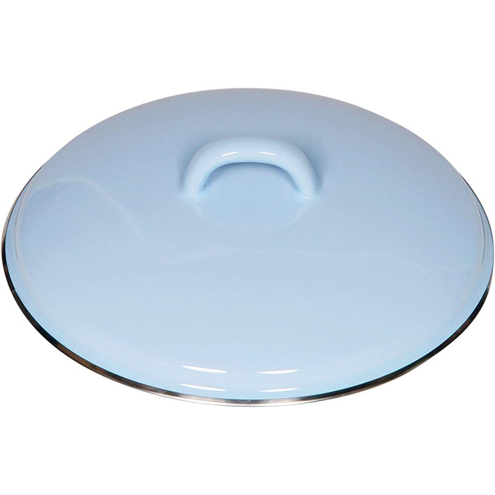 Кришка для каструлі 24 см емальована, блакитна Riess