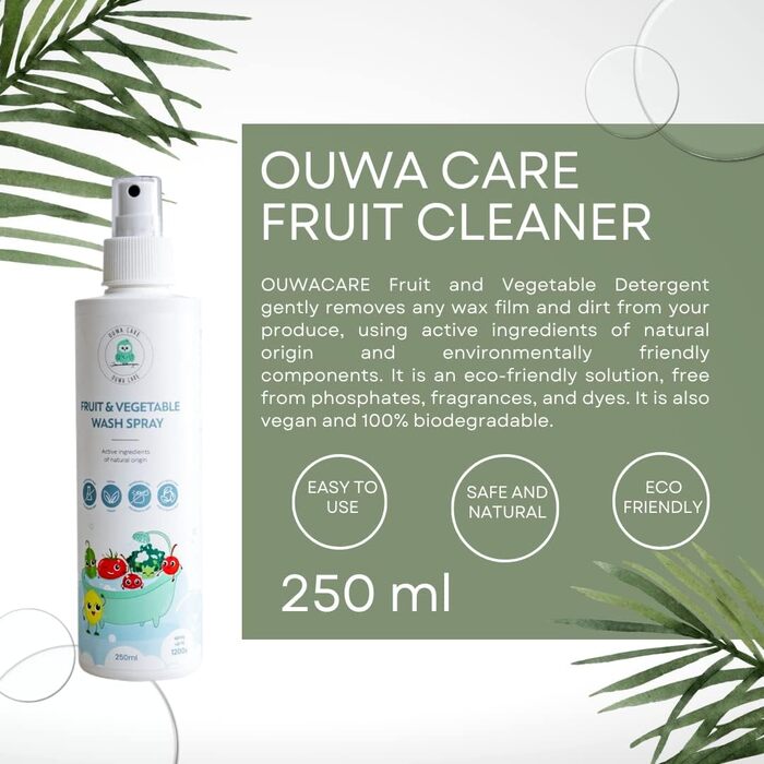 Натуральний спрей для миття овочів та фруктів без фосфатів 250 мл OliveBird