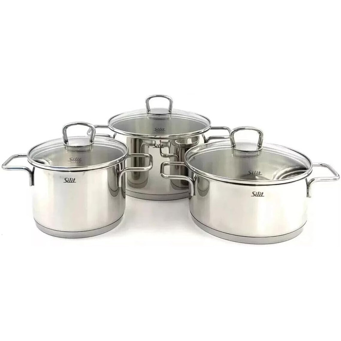 Набір каструль зі скляними кришками, 6 предмети Alicante Silit