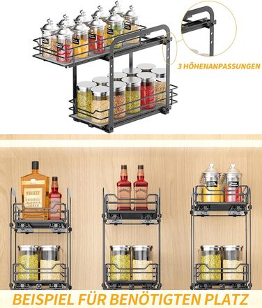 Висувна стійка для спецій дворівнева 23,2 х 26,4 х 23 см MAYZOLOP