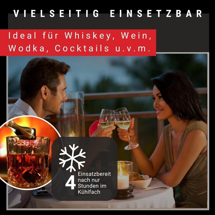 Камені для охолодження напоїв включаючи підставки, щипці, склянка для віскі WOMA