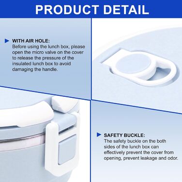 Термоконтейнер для харчових продуктів, 700 мл блакитний Otufan