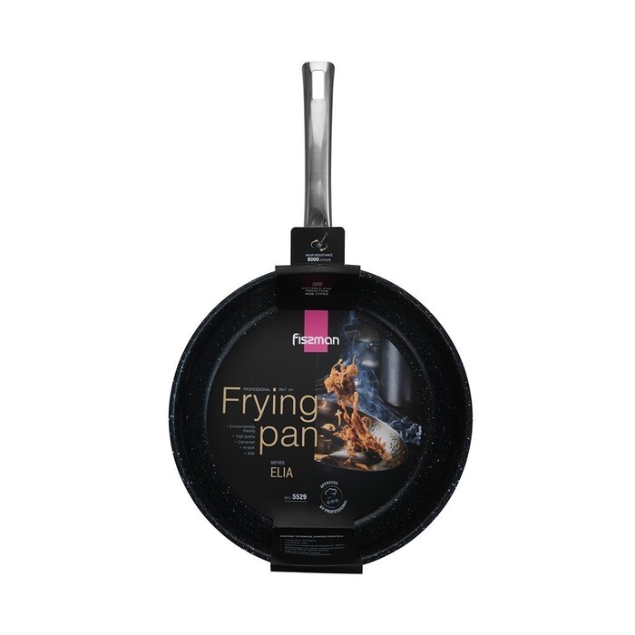 Сковорідка глибока Fissman 26x7 см ELIA з антипригарним покриттям нержавіюча сталь (5529)