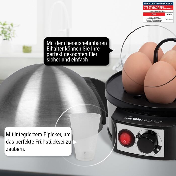 Електрична яйцеварка - 7 яєць, 400 Вт Clatronic