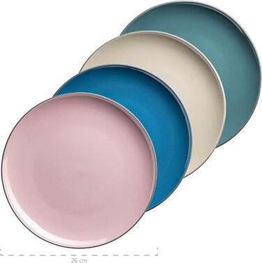 Набір посуду Mser, керамограніт Maila рожевий/сірий/синій/зелений, набір на 4 особи (бірюзовий / темно-рожевий / бежевий / темно-синій)
