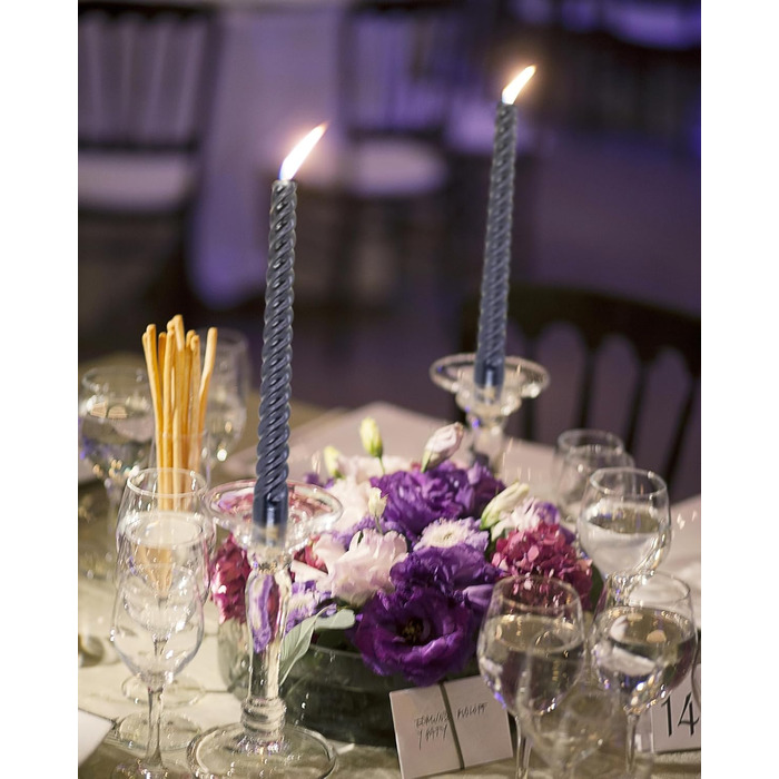 Набір з 4 конічних спіральних свічок 2 х 25,5 см, чорний Alederways