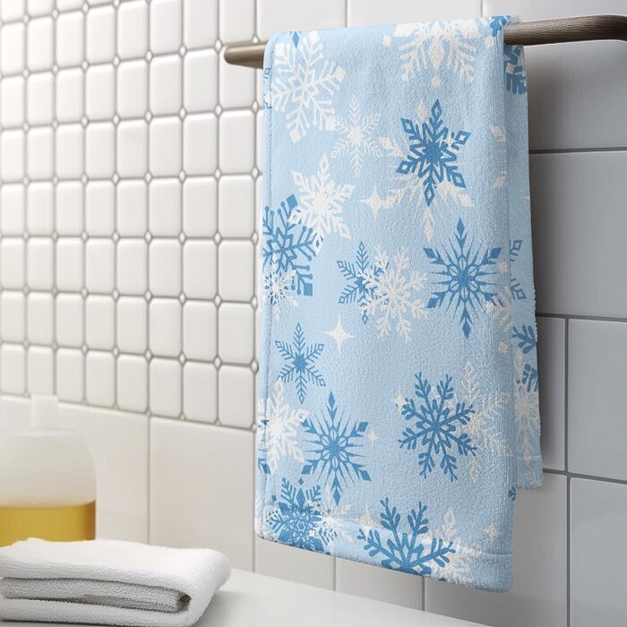Різдвяні кухонні рушники Kwlegh, рушник для рук, різдвяна ялинка, цукерка-тростина, сніжинка, рушник для пальців, набір з 2 шт. , милий чоловічий банний рушник, високопоглинаючі рушники, 36 x (синя сніжинка)