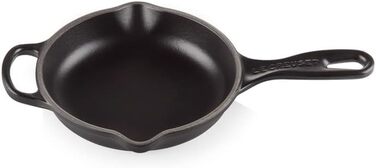 Чавунна сковорода LE CREUSET Signature, кругла, Ø Для всіх типів плит, вкл. Підходить для індукції, 1,93 кг, гранатовий, 20182239490422 (матовий чорний, 16 см)