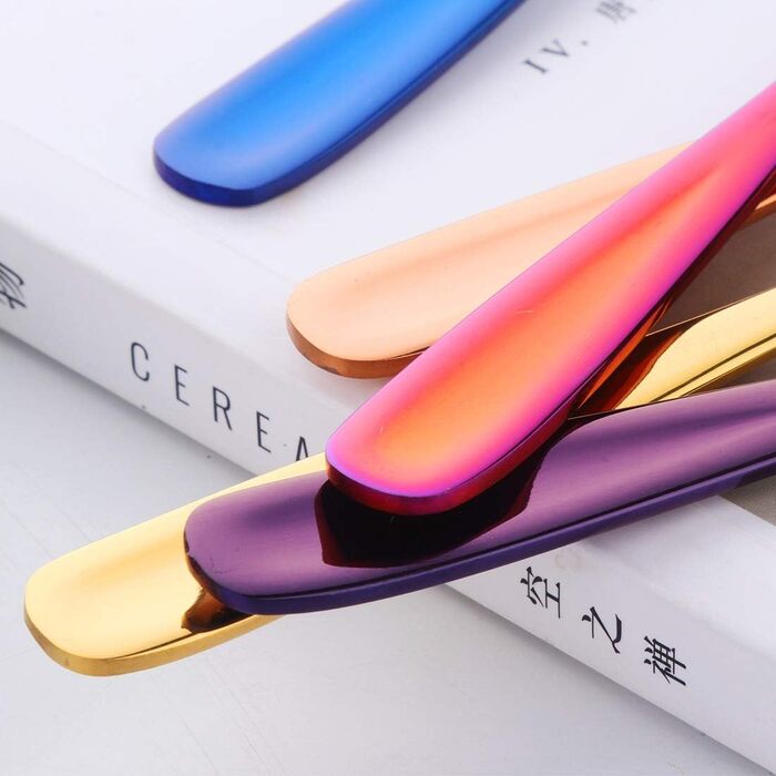 Набір з 8 чайних ложок 13,5 см, нержавіюча сталь, різнокольоровий SBOMHS