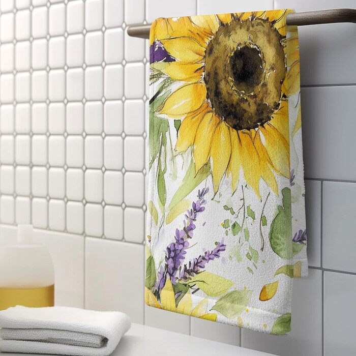 Різдвяні кухонні рушники Kwlegh, рушник для рук, різдвяна ялинка, цукерка-тростина, сніжинка, рушник для пальців, набір з 2 шт. , милий чоловічий банний рушник, високопоглинаючі рушники, 36 x (соняшник, лаванда)