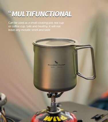 Титановий чайник для кемпінгу 500 мл iBasingo