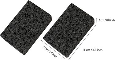 Набор губок для мытья посуды 8 шт 7 х 11 х 2 см черный Dawwoti