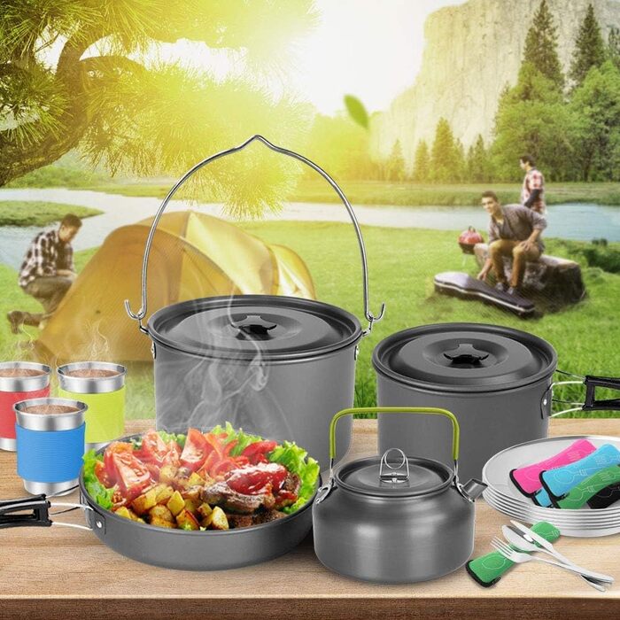Набор посуды для кемпинга на 6 человек, нержавеющая сталь Odoland