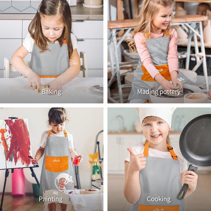 Фартух кухонний для дітей 46 х 60 см помаранчевий Viedouce