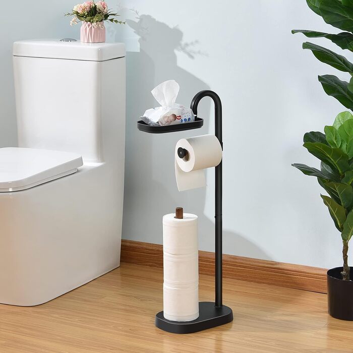 Держатель бумаги APEXCHASER,Держатель для туалетной бумаги,Отдельно стоящий держатель для туалетной бумаги,Держатель для туалетной бумаги с лотком без сверления,Деревянный держатель для туалетной бумаги,Сменный держатель рулона из нержавеющей стали для ту