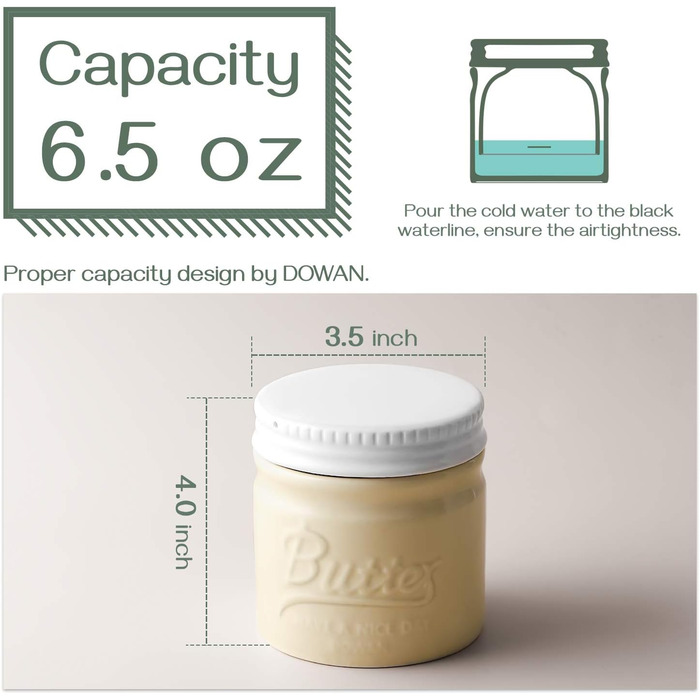 Фарфоровый горшок для масла с крышкой желтый DOWAN