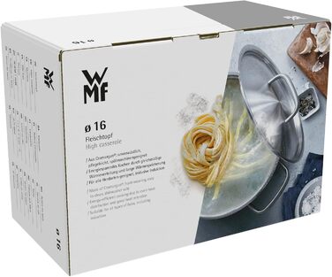 Набір індукційних каструль WMF Aparto Advantage Pot Set зі скляною кришкою, полірована нержавіюча сталь Cromargan, без покриття, можна мити в посудомийній машині (набір каструль) (16 см)